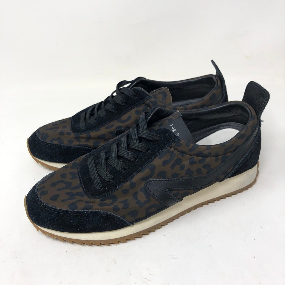 Rag & Bone Womens Retro Runner 38 Sneakers Brown Leopard Print Suede US Size 8 - Picture 5 of 9